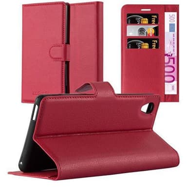 Sony Xperia M4 AQUA lommebokdeksel etui (rød)
