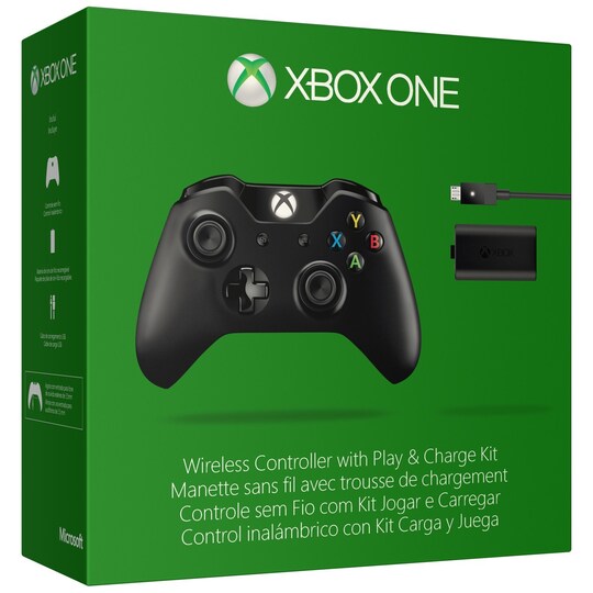 Xbox One trådløs håndkontroll + Play & Charge sett