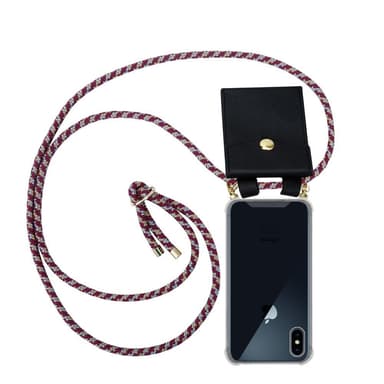 iPhone XS MAX Deksel med Halskjede (rød)