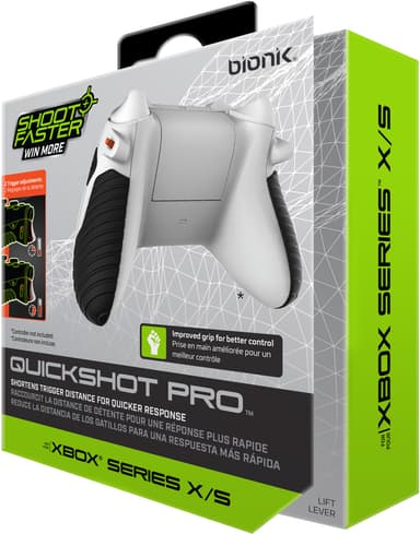 Bionik Quickshot Pro Xbox Series X/S kontrollergrep (sort/hvit)