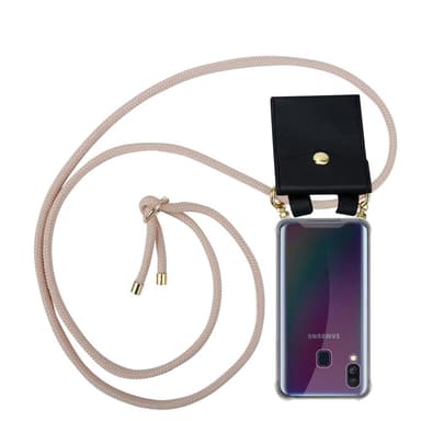 Samsung Galaxy A40 Deksel med Halskjede (rosa)