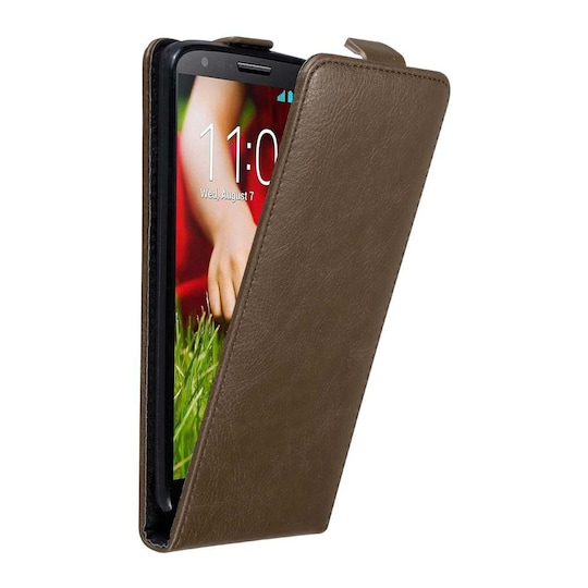 LG G2 deksel flip cover (brun)