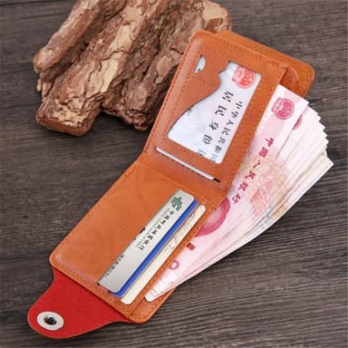 Wallet Exchange 100 Dollar Bill Money Bifold Kortholder - Brun
