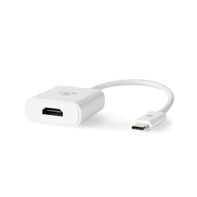 Nedis USB-C™ Adapter | USB 3.2 Gen 1 | USB-C™ Hann | HDMI™ Output | 4K@30Hz | 0.20 m | Rund | Nikkel belagt | PVC | Hvit | Boks