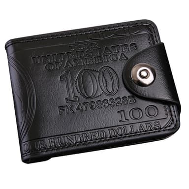 Wallet Exchange 100 Dollar Bill Money Bifold Kortholder - Svart