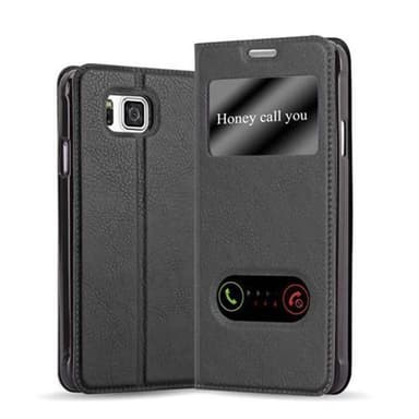 Samsung Galaxy ALPHA lommebokdeksel cover (svart)