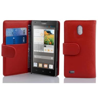 Huawei ASCEND G700 lommebokdeksel etui (rød)