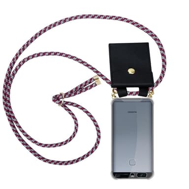 Huawei P9 Deksel med Halskjede (rød)