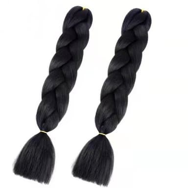 INF Jumbo braid hair extensions twist flette hår Sort