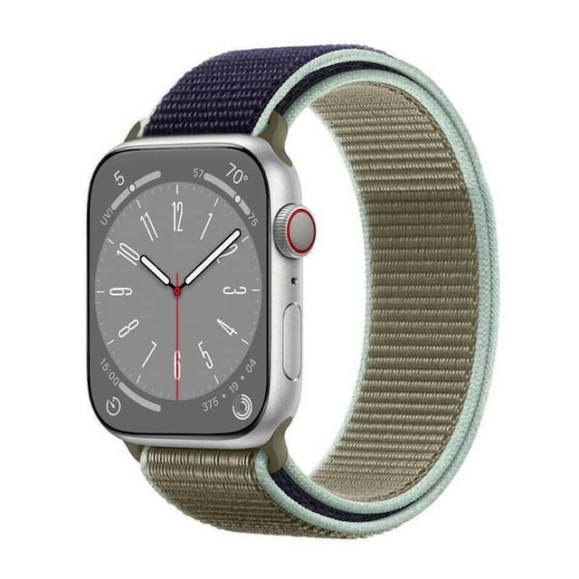 Nylon klokkerem Apple Watch 9 (41mm) - Khaki Blue