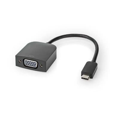 Nedis USB-C™ Adapter | USB 3.2 Gen 1 | USB-C™ Hann | VGA Hun 15p | 1920x1200 | 5 Gbps | 0.20 m | Rund | Nikkel belagt | PVC | Sort | Plastpose