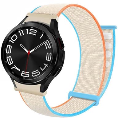 Nylon armbånd No-Gap Samsung Galaxy Watch 6 Classic (43mm) - Cream
