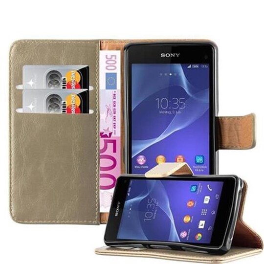 Sony Xperia Z1 COMPACT lommebokdeksel etui (brun)