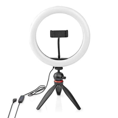 Nedis Ringlys | 10 inch | 120 LED's | 2700 - 6700 K | Trebeinsstativ | Sort