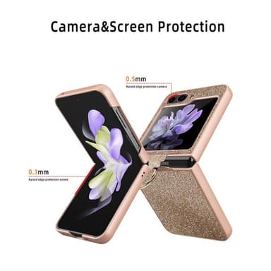 Glitter Ring Deksel Samsung Galaxy Z Flip 5 - Gull
