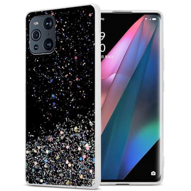 Oppo FIND X3 PRO Silikondeksel Glitter (Svart)