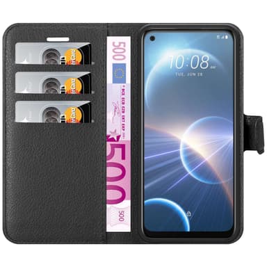 HTC Desire 22 PRO lommebokdeksel etui (Svart)