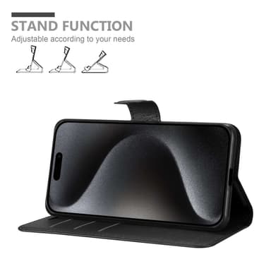 iPhone 15 PRO MAX lommebokdeksel etui (Svart)