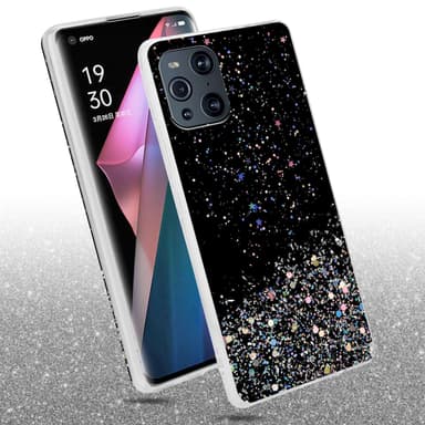 Oppo FIND X3 PRO Silikondeksel Glitter (Svart)