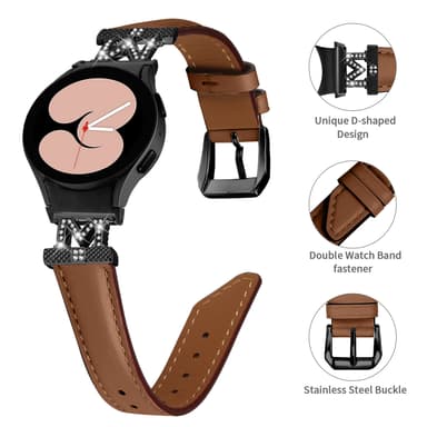 Rhinestone Black M-Type Link-klokkerem for Samsung Galaxy Watch 4/5/6-serien Brun