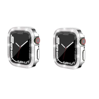 2-Pack-deksel med skjermbeskytter for Apple Watch iWatch 3 sølv 41 mm