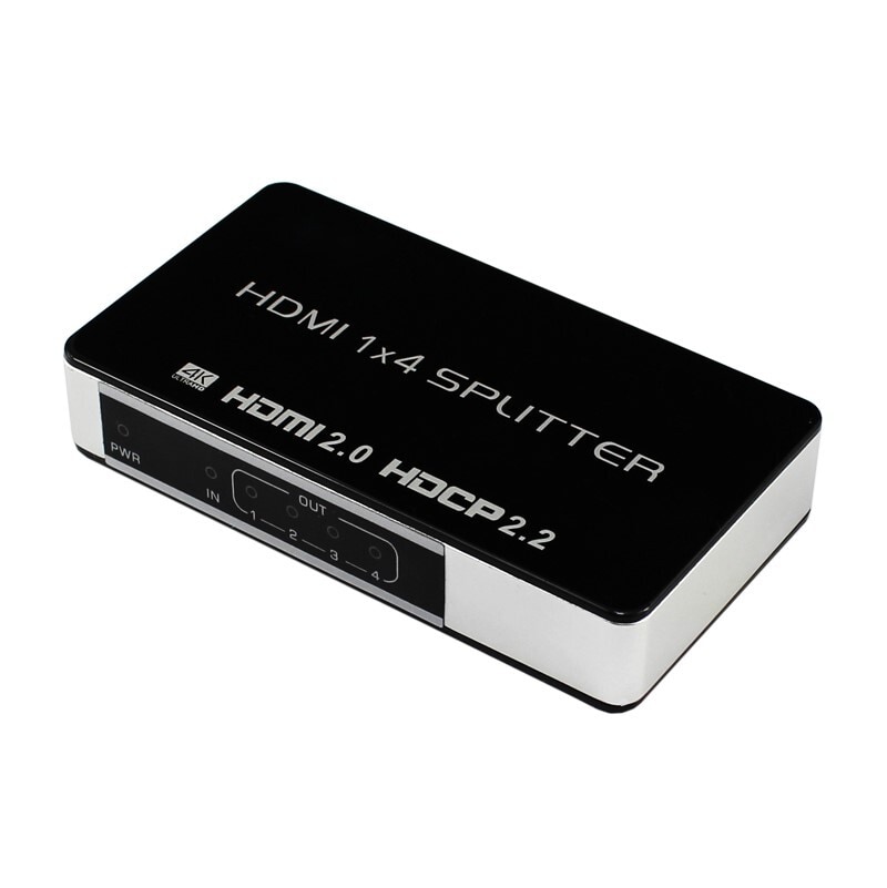 1 x 4 HDMI splitter UltraHD 4K 60Hz støtte 3D HDMI V2.0 HDCP 2.2 18 Gbps