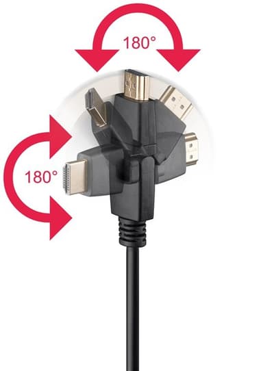 Goobay Høyhastighets HDMI™ 360°-kabel med Ethernet