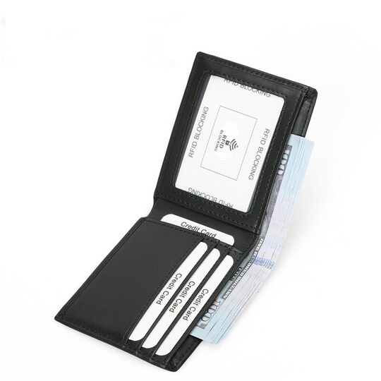 INF RFID-blokkerende lommebokkortholder ultraslank Sort