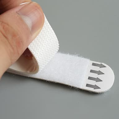 12 par kraftig dobbeltsidig borrelåsbånd med krok- og løkkesider Hvit 1.9 x 9.2 cm