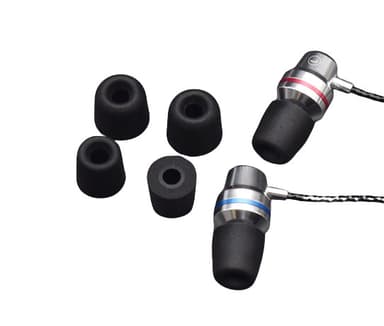 Erstatning øreplugger med minneskum for 3-4 mm øretelefoner små 3-par Sort