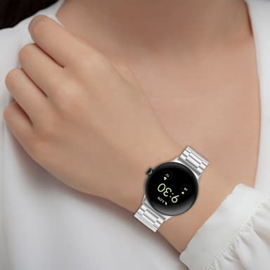 Solid metallbånd i rustfritt stål som er kompatible med Google Pixel Watch 1/2 Sølv