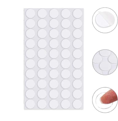 10-delers runde selvklebende sporløst dobbeltsidig nanotape-klistremerke Gjennomsiktig 1.5 x 0.08 cm