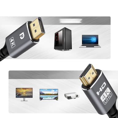 HDMI-kabel DP-HDMI 4K 30Hz Sort 300 x 0.4 cm 2