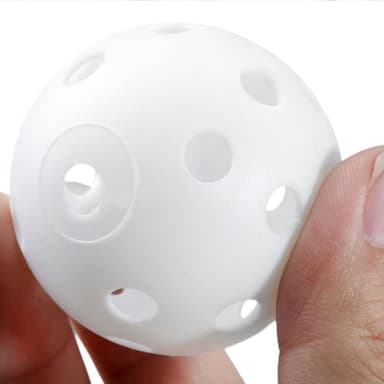 Treningsgolfballer med hull 10-pakning Hvit