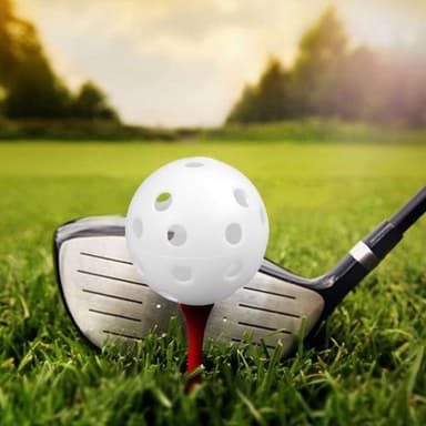 Treningsgolfballer med hull 10-pakning Hvit