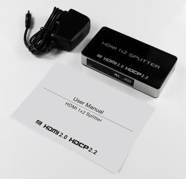 1 x 2 HDMI splitter UltraHD 4K 60Hz stöder 3D HDMI2.0 HDCP2.2