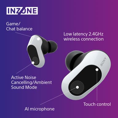 Sony Inzone Buds in-ear hodetelefoner for gaming (hvit)