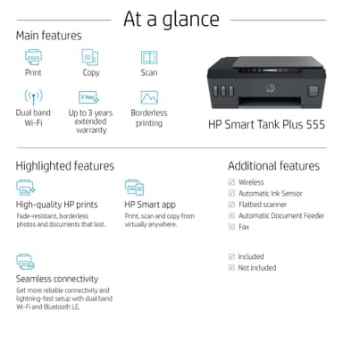 HP Smart Tank Plus 555 AIO inkjet-skriver