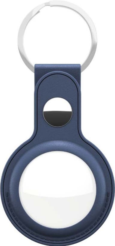 Keybudz nøkkelring av skinn til Apple AirTag (blå)