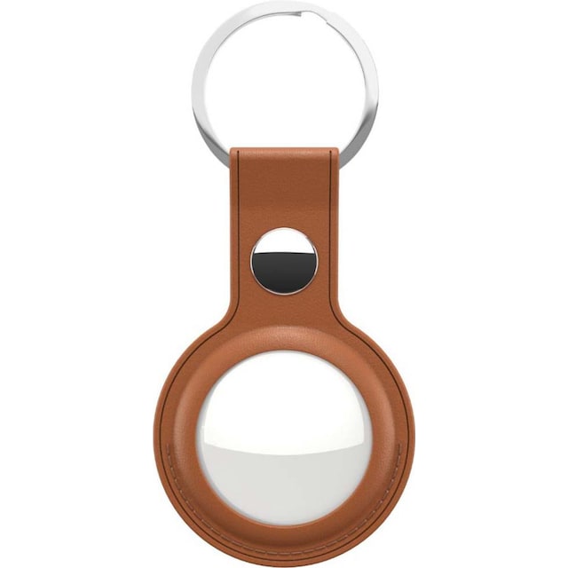 Keybudz nøkkelring av skinn til Apple AirTag (brun)