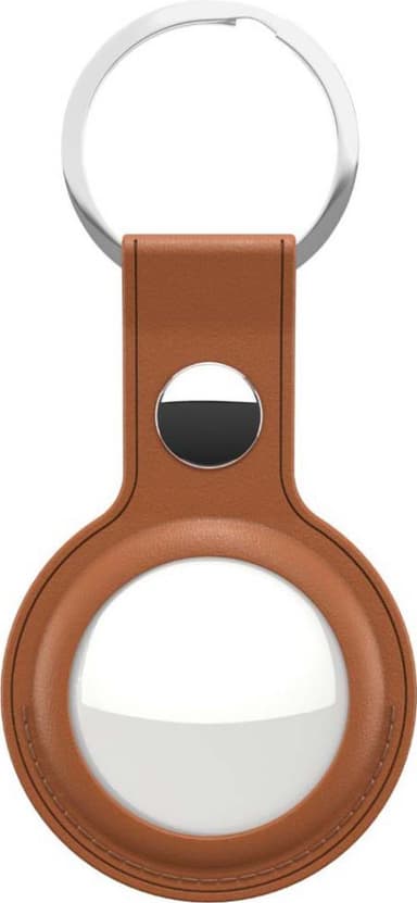 Keybudz nøkkelring av skinn til Apple AirTag (brun)