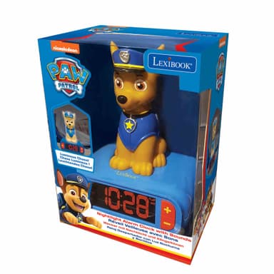Vekkerklokke med nattlys 3D-design Paw Patrol Chase og lydeffekter