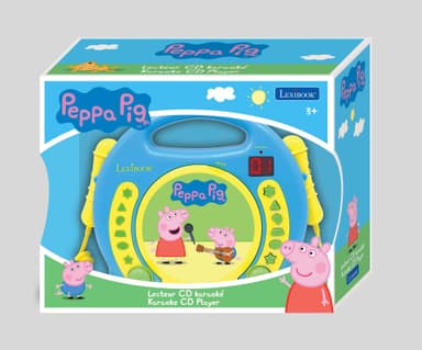 Peppa Pig Bærbar cd-afspiller med 2 syng med-mikrofoner