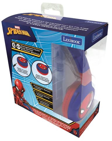 2 i 1 sammenleggbare Bluetooth- og kablet komfort-hodetelefoner med barnesikkert volum - Spider-Man