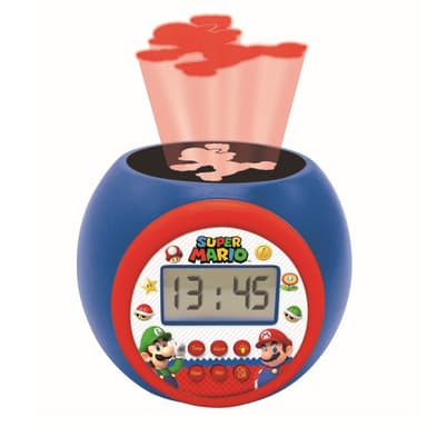 Super Mario prosjektor vekkerklokke med timer