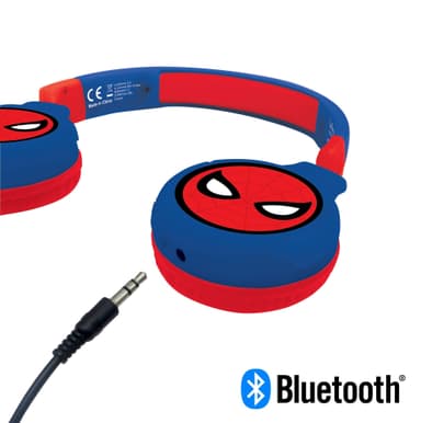 2 i 1 sammenleggbare Bluetooth- og kablet komfort-hodetelefoner med barnesikkert volum - Spider-Man