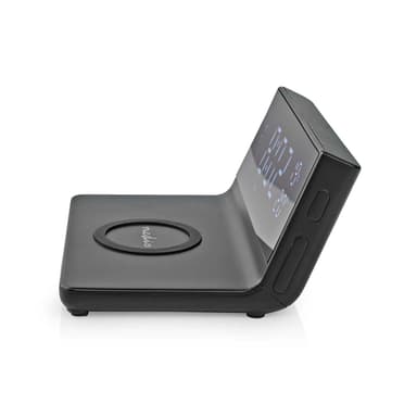 Nedis Alarm clock wireless charger | Qi sertifisert | 5 / 7.5 / 10 / 15 W | USB-A Han | 2 Alarmtider | slumrefunksjon