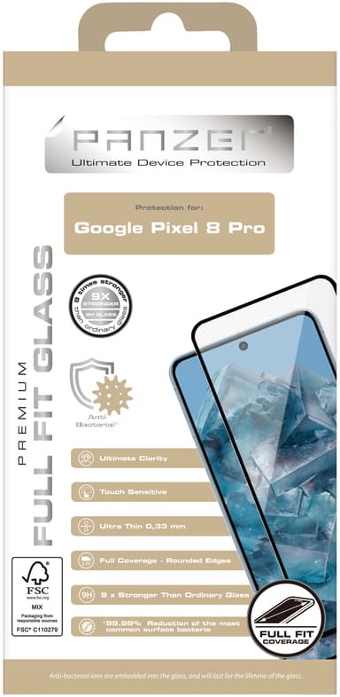 Panzer Curved Google Pixel 8 Pro skjermbeskytter