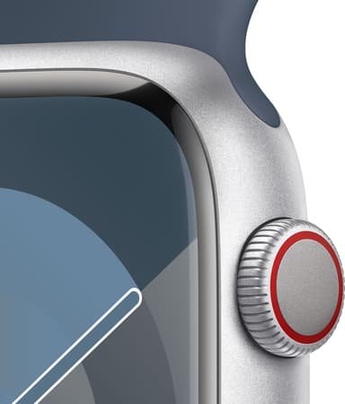Apple Watch S9 45mm GPS+CEL (Silver Alu/Storm Blue Sport Band) M/L