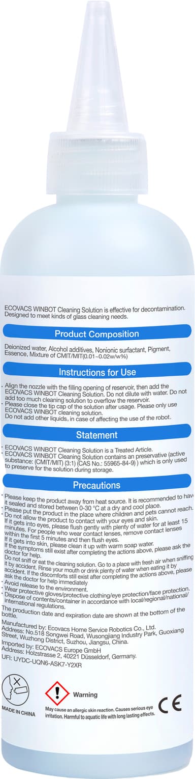 Rengjøringsmiddel for Ecovacs WINBOT W1 Pro robot vindusvasker (230ml)